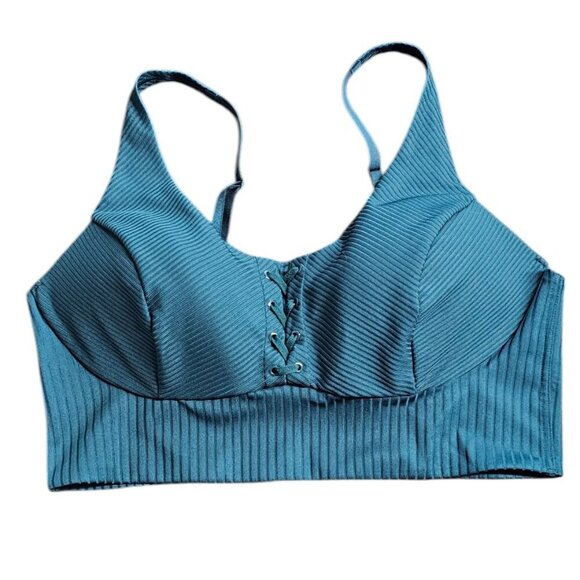 Victoria's Secret On Point Allegro Sports Bra, Green, Wireless, Lace Up Size 38C - Picture 1 of 6